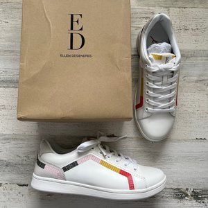 NIB ED Ellen Degeneres Womens Ed-Costella Low Top Pure White Shoes Sz 8M colors